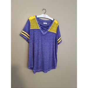 Maurice’s 24/7 Purple And Yellow T-Shirt Woman’s Size 1X